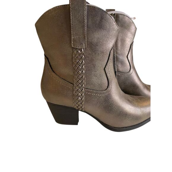 Size 10M Frye & Co Womens Daxx Boots Stacked Platinum Western - Picture 2 of 7